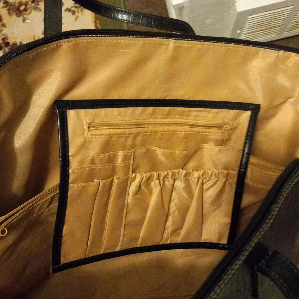 Black Croc Laptop Bag